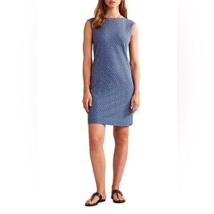 Boden Sleeveless Jersey Shift Dress Aegean Blue Tulip Blush D0616 Size 8R NWT